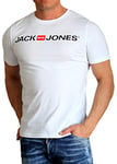 JACK & JONES Mens Corp Logo Crew Neck T-Shirt - White - Small