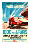 AUTO 1000KM de PARIS 1964 FRANCE AMERIQUE - POSTER HQ 40x60 d1 AFFICHE VINTAGE