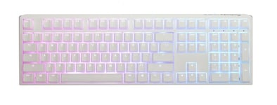 Mekaaninen näppäimistö Ducky One 3 Pure White Täysikokoinen Hotswap Cherry MX Clear, RGB, PBT-näppäimet