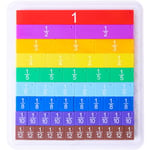 DOHE Educa Jeu didactique pour Apprendre 9 Bandes de Couleurs avec Fractions, 01026, Multicolore, 26x24x1 cm