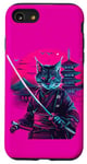 iPhone SE (2020) / 7 / 8 Samurai Cat Japanese Art Pagoda Temple Japanese Samurai Cat Case