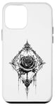 Coque pour iPhone 12 mini Rose noire avec cadre - Gothique