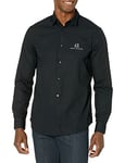 Armani Exchange A|x Long Sleeve Icon Logo Button Shirt Chemise, Noir, M Homme