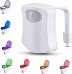 PARENCE.- Eclairage LED pour WC/Capteur de Mouvement Luminaire pour Toilette et Salle de Bain/Lumière Veilleuse avec 8 coloris Différents, Plastique, Blanc