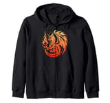 Mystic Dragon Fire Martial Arts Muscle Strength Flexing Zip Hoodie