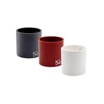 KalaMitica - Lot de 3 cylindres magnétiques 6,5 cm - Blanc, Rouge, Plomb - Conteneurs de rangement ou porte-pots magnétiques avec aimant puissant pour tableaux magnétiques muraux