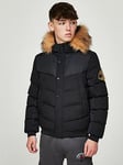 Zavetti Canada Older Boys Garbantini Bomber Parka Jacket - Black, Black, Size Age: 14-15 Years