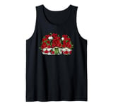 Cute Valentines Day Gnome Decor For Women With Red Roses Tank Top