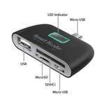 Lecteur De Cartes Pour Samsung Galaxy J3 2016 Smartphone Micro-Usb Android Sd Micro Sd Usb Adaptateur Universel (Noir)