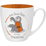 Gruss & Co 45511 Tasse Anti-Stress pour Femme de rêve, 45 cl, Faite à Base de Porcelaine New Bone China, idéale comme Cadeau, Orange, 9,5 cm