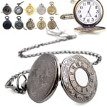 Steampunk vintage stil kvarts fickur med kedja 3