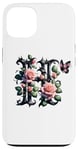 Coque pour iPhone 13 Letter H Initial Floral Monogram Rose Pink Flower Butterfly