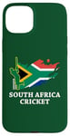 Coque pour iPhone 15 Plus Couleurs du drapeau sud-africain Cricket Afrique du Sud