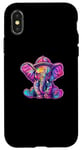 Coque pour iPhone X/XS STYLE ÉLÉPHANT COLORÉ Vibrant Artistique Unique Tendance