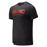 NEW BALANCE MENS PRINTED IMPACT RUN T-SHIRT TEE TOP BLACK GYM FITNESS WORKOUT XL