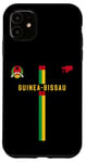 Coque pour iPhone 11 Drapeau Guinée-Bissau, carte silhouette, emblème national