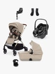 Silver Cross Dune Pushchair, Carrycot & Accessories with Maxi-Cosi Pebble 360 i-Size Car Seat and FamilyFix 360 Base Bundle, Stone/ Black