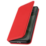 Flip Case for Oppo Reno 6 Pro 5G Magnetic Card Holder and Video Support Red