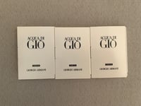 3 x Giorgio Armani Acqua Di Gio Parfum Perfume Sample Spray 1.2ml FREEPOST