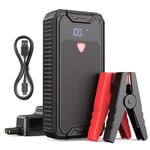 Battery Booster 4000A 26800 mAh Portable Jump Starter(All Gas Or 10L Diesel) Car Jump Starter with Intelligent Safety Clips Type-C Cable 12 Months Standby,Batterie Externe d'aide au démarrage