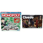 Monopoly Game, Family Board Game for 2 to 6 Players, Monopoly Board Game for Kids Ages 8 and Up & Hasbro Gaming Cluedo Board Game, Reimagined Cluedo Game for 2-6 Players, Mystery Games