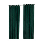 Paoletti Verona Ringtop Eyelet Curtains, Emerald, 228 x 228 cm