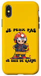 Coque pour iPhone X/XS Je Peux Pas Je Suis De Garde Pompiers Cadeau Humour Pompier