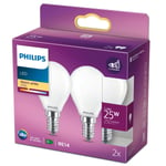 Philips 2-pack Led E14 Klot 25w Frost 250lm White