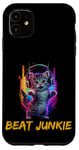 iPhone 11 Cute Cat with Headphones for a Cat Owner Cat Lover Case