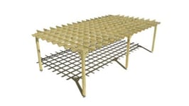 Pergola bois labellisée FSC, 8m x 4m, indépendante, style retro.