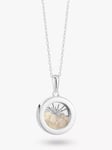 Rachel Jackson London Personalised Small Deco Sun Birthstone Amulet Necklace, Silver