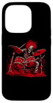 iPhone 14 Pro Skeleton Drummer Guy Rock And Roll Band Rock On Drum Kit Case