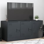 Avimac - Meuble tv anthracite 99x39x44 cm acier