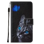 Motorola Moto G50 Case, Flip Shockproof New PU Leather Bumper Notebook Wallet Card Slots Phone Case TPU Shell Slim Protective Cover for Motorola Moto G50 with Magnetic Stand, Cat & Butterfly