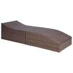 Chaise longue - Résine tressée - Marron - Pliable - Ajustable - Confortable