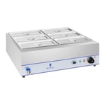 Royal Catering Bain Marie - 2000 W 6 x 1/3 GN-behållare Med tappkran