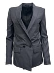 BLK DNM Women's Fine Charcoal Pinstripe Wool Blazer 27 Size 36 NWT