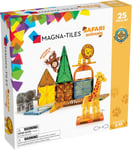 Magna-Tiles Safari Animals 25-Piece Set - 3D magnetic building tiles, Clear Col