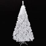 Costway - Sapin de Noël Arbre de Noël Artificiel pour Décoration de Noël Matériau pvc avec Pied en Métal Blanc (2.4M)