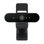 Logitech Brio Ultra 4k HD Pro Webcam, Streaming Rapide 1080p/60ips, Champs de Vision Réglable, Zoom X5, Compatible avec Skype, WebEx, Cisco Jabber, Zoom, Windows Hello, PC/Mac/Portable/Chrome