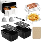 Ankway Accessoires Pour Airfryer Ninja 10 PCS, AF500EU Ninja Foodi FlexDrawer Accessoires 10,4L, Air Fryer Pour Foodi Dual Friteuse Foodi