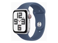 Apple Watch Se (Gps + Cellular) - 2A Generation - 44 Mm - Silveraluminium - Smart Klocka Med Sportband - Fluoroelastomer - Denim - Bandstorlek: S/M - 32 Gb - Lte, Wi-Fi 4, Bluetooth - 4G - 33 G