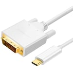 USB-C til DVI adapter kabel - 2 m - Hvid