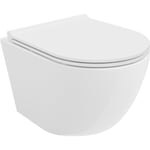 Mexen Lena WC Rimless hidastettavalla ohuella istuimella, Duroplast, valkoinen - 30220500