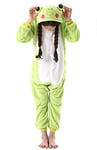 ULEEMARK Enfant Fille Garçon Anime Animal Halloween Costume Cosplay Combinaison Pyjama Outfit Nuit Vêtements Onesie Soirée de Déguisement Unisexe Grenouille pour Hauteur 90-148CM