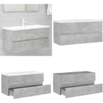 Vidaxl - Armoire d'évier avec lavabo intégré Gris béton Aggloméré - meuble lavabo avec vasque - meuble vasque avec vasques - Home & Living - Gris