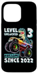 iPhone 14 Pro Max Level 3 Unlocked T Rex Monster Truck Dinosaur 3rd Birthday Case