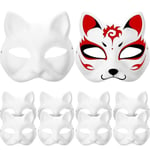 Mask Katt Maskerad Tomma masker Vitt djur Tomt Gör-det-själv-fest Kvinnor Cosplay Halloween Papper Therian Face Barn Målade Hand Wolf