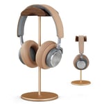 Micool Support pour casque, support pour casque en aluminium et bois, accessoire de casque de jeu, support pour casque supra-auriculaire avec base lourde (doré)