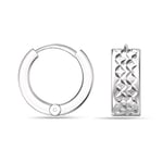 LeCalla Sterling Silver Jewelry SMALL Reversible Huggie Hoop Earrings for Women Girls (Diamond-Cut Huggie)